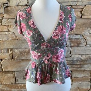 Chance Button-front Top